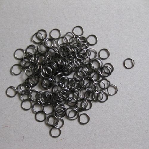 Lot 100 anneaux de jonction laiton noir apprêt bijoux ring 0,8 mm neuf 
