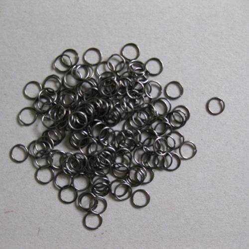 Lot 100 anneaux de jonction laiton noir apprêt bijoux ring 0,5 mm neuf 