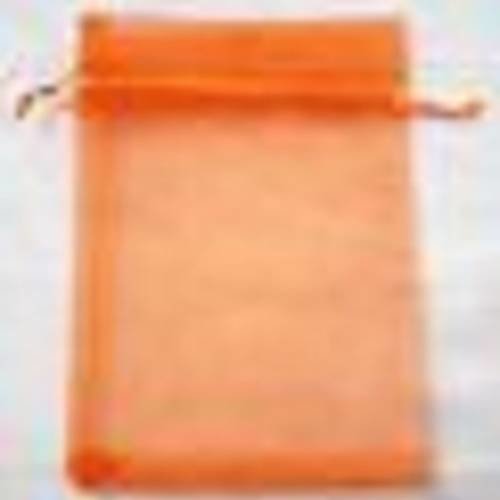 Lot 10 pochettes sacs organza orange 8 x 10 cm cadeaux mariage bapteme bijoux 