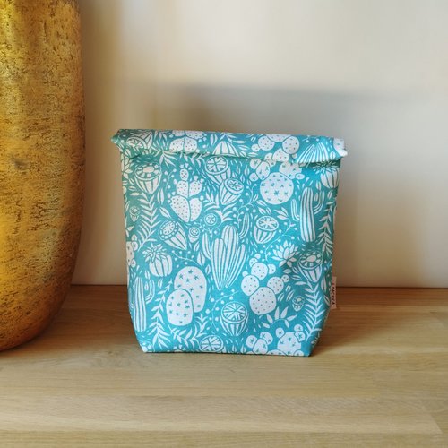 Lunch bag / sac à goûter / pochette imperméable en tissu enduit /lavable, réutilisable, zéro déchet .
