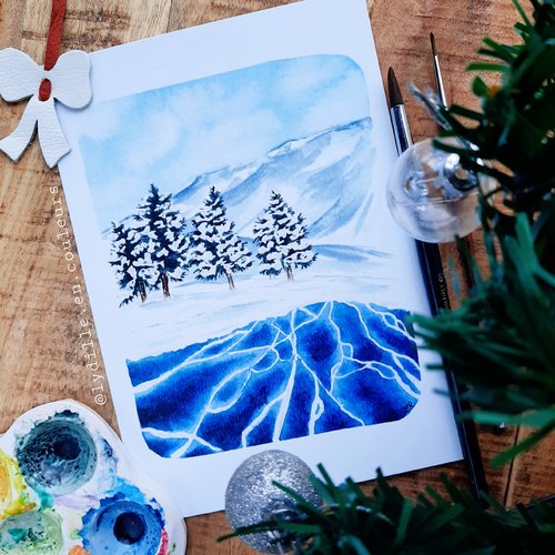 Tirage sur papier texturé 300g, 14,8*21cm (a5), lac gelé