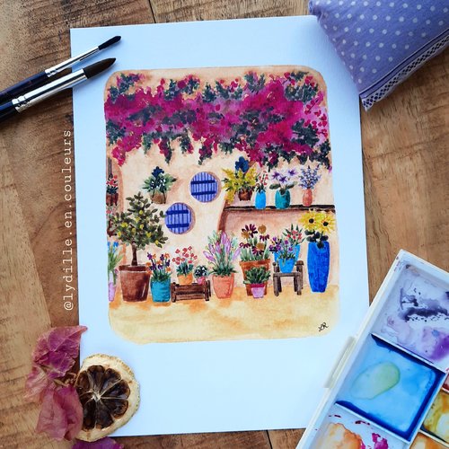 Tirage sur papier texturé 300g, 14,8*21cm (a5), maison de provence