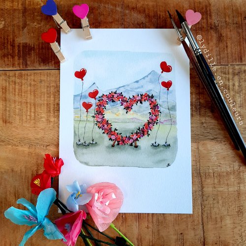 Tirage sur papier texturé 300g, 14,8*21cm (a5), st valentin i