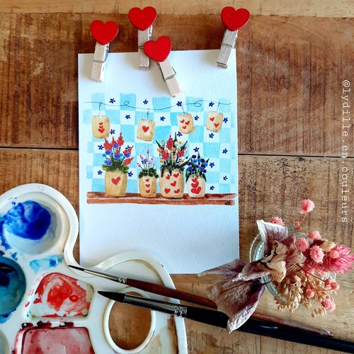 Tirage sur papier texturé 300g, 10,5*14,8cm (a6), love