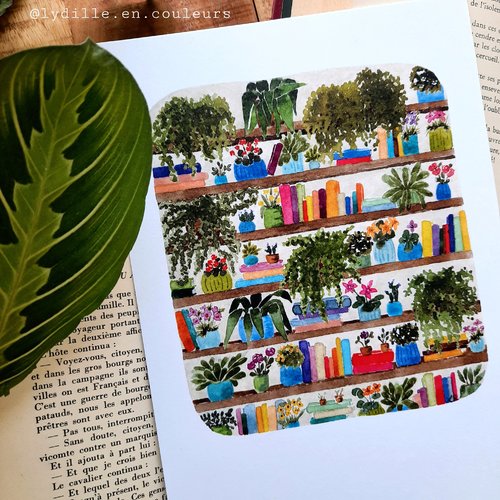 Tirage sur papier texturé 300g, 14,8*21cm (a5), etage de bibliothèque