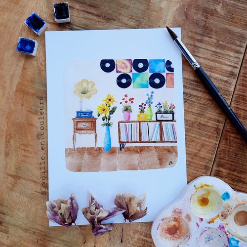 Tirage sur papier texturé 300g, 14,8*21cm (a5), les vinyles