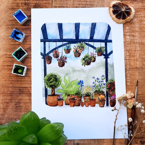 Tirage sur papier texturé 300g, 14,8*21cm (a5), fleuriste v