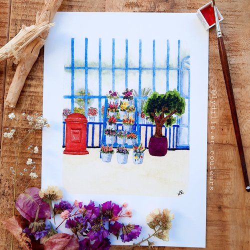 Tirage sur papier texturé 300g, 14,8*21cm (a5), fleuriste ii