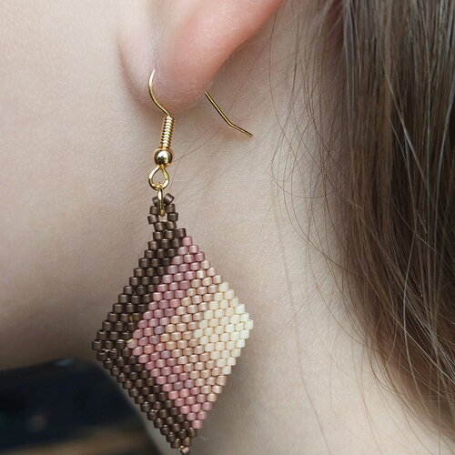 Boucles d'oreilles losange dégradé automnal