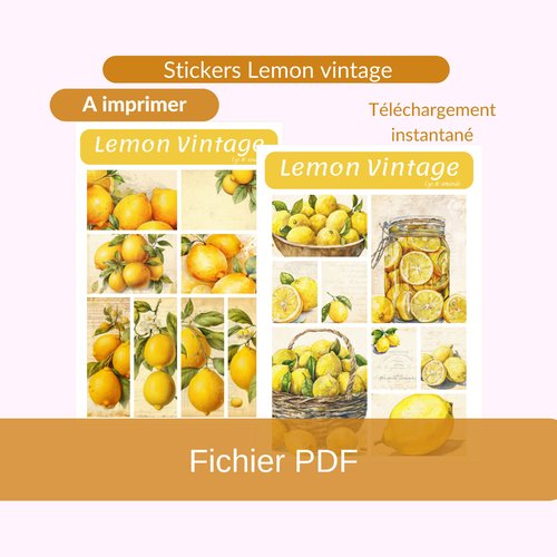 Stickers citron vintage