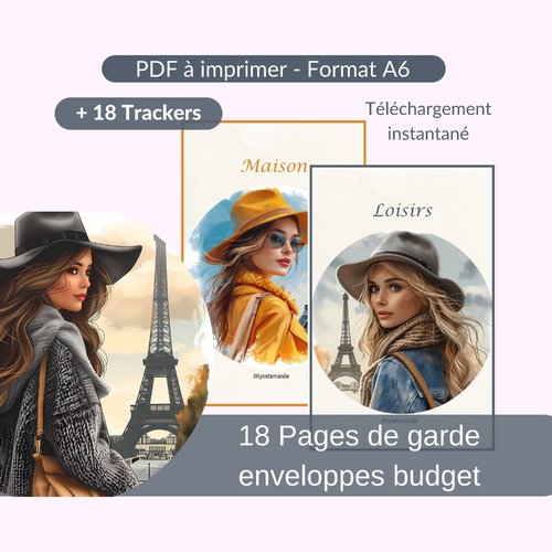 Page de garde enveloppe budget paris fashion, enveloppe imprimable