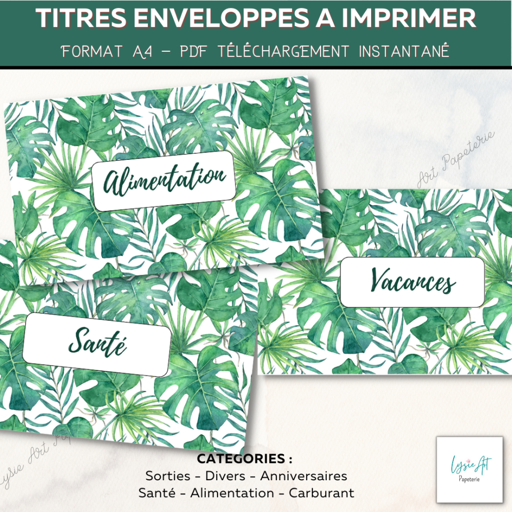 Page De Garde Cahier Tropical Lot de 6 pages de garde pour enveloppes budget + tracker budgétaire - format a6 - téléchargement instantané - thème tropical - Un grand marché