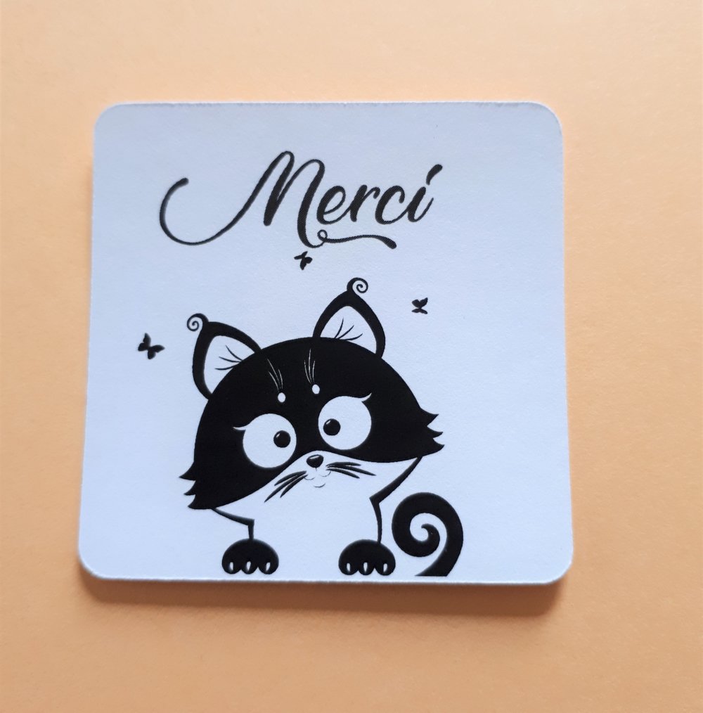 Mini Cartes De Remerciement Chat Merci Lot De 15 Un Grand Marche