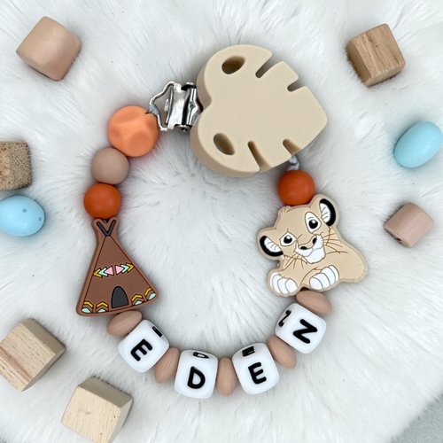 Attache tétine personnalisée , cadeau naissance  , perles silicone