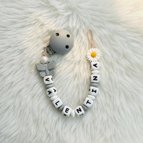 Attache tétine personnalisée , cadeau naissance  , perles silicone