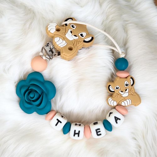 Attache tétine personnalisée , cadeau naissance  , perles silicone