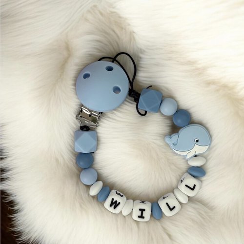 Attache tétine personnalisée , cadeau naissance  , perles silicone