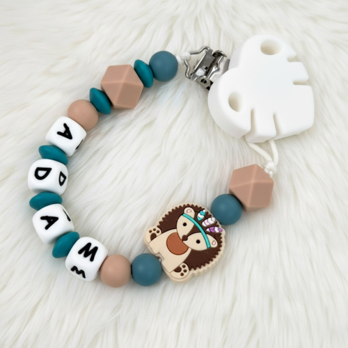 Attache tétine personnalisée , cadeau naissance  , perles silicone
