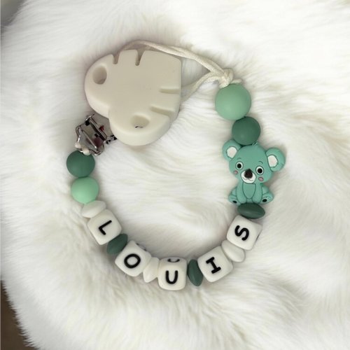 Attache tétine personnalisée , cadeau naissance , perles silicone