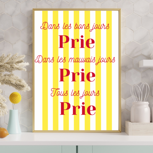 Affiche prie rouge