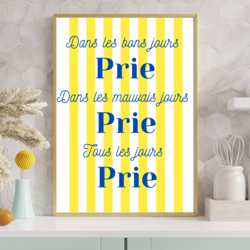 Affiche prie bleu
