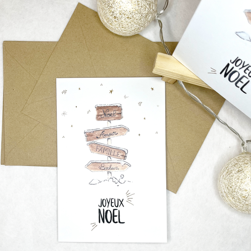 Carte joyeux noel aquarelle