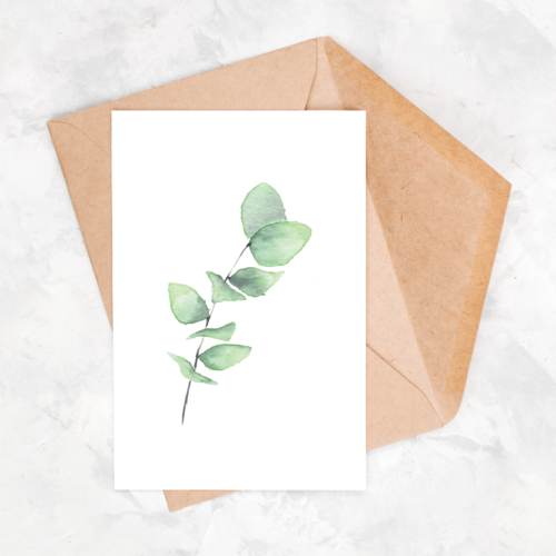 Carte postale aquarelle, eucalyptus aquarelle, carte postale intemporelle