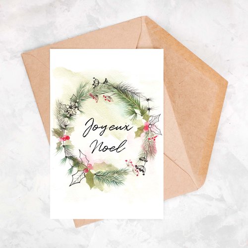 Bonne année | carte de voeux | carte de noel | aquarelle