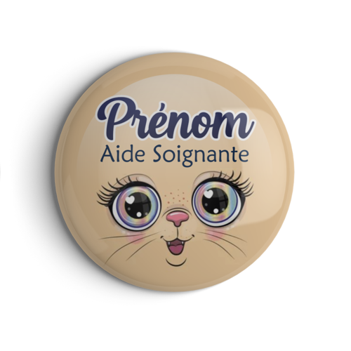 Badge personnalisable aide soignante, infirmière ou autre en 56mm