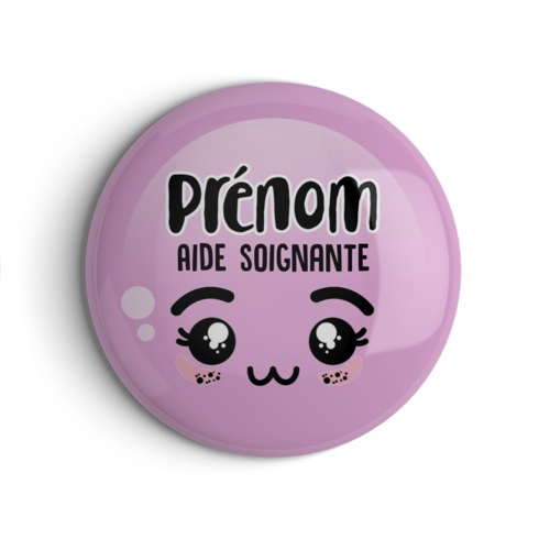 Badge personnalisable aide soignante, infirmière ou autre en 56mm