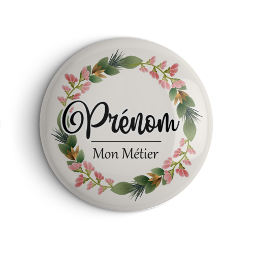 Badge personnalisable aide soignante, infirmière ou autre en 56mm