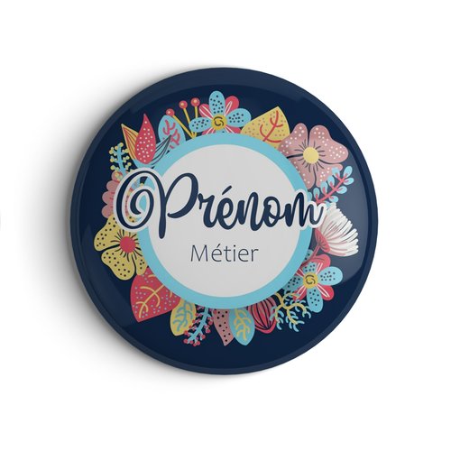 Badge personnalisable aide soignante, infirmière ou autre en 56mm