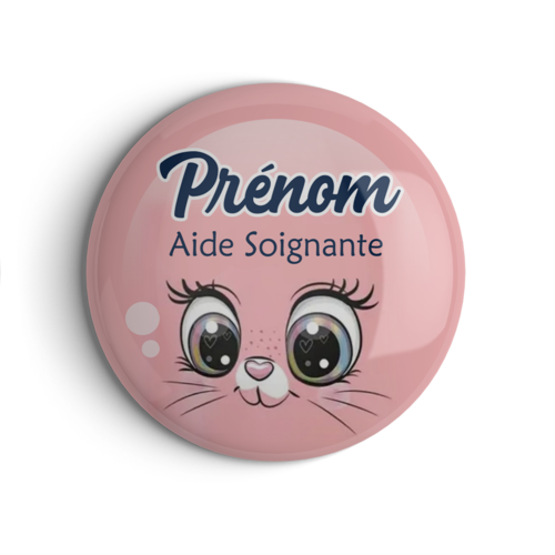 Badge personnalisable aide soignante, infirmière ou autre en 56mm