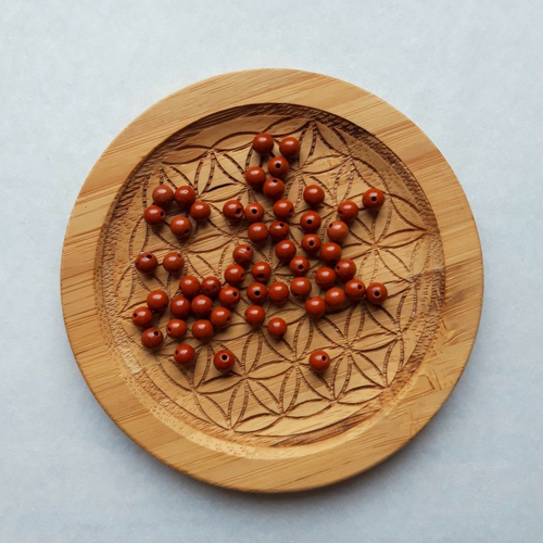 Perles naturelles jaspe rouge, perles rondes 4/6mm