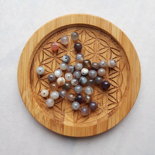Perles naturelles agate de botswana, perles rondes 6/8mm