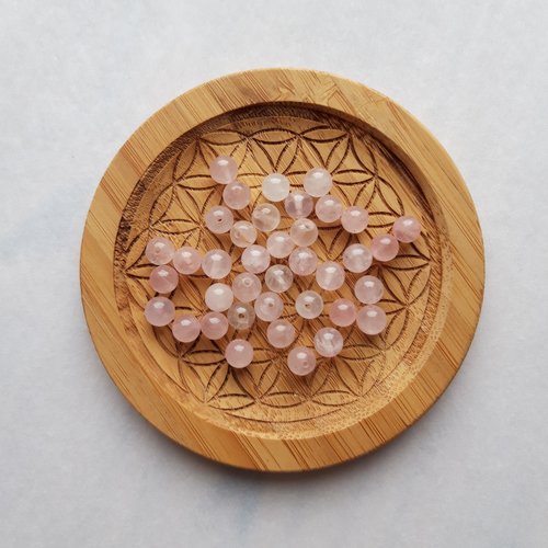 Perles naturelles quartz rose, perles rondes 4/6/8 mm