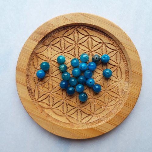 Perles naturelles apatite, perles rondes 4/6/8 mm