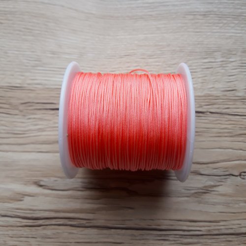 Fil nylon tressé 0.8mm rose corail