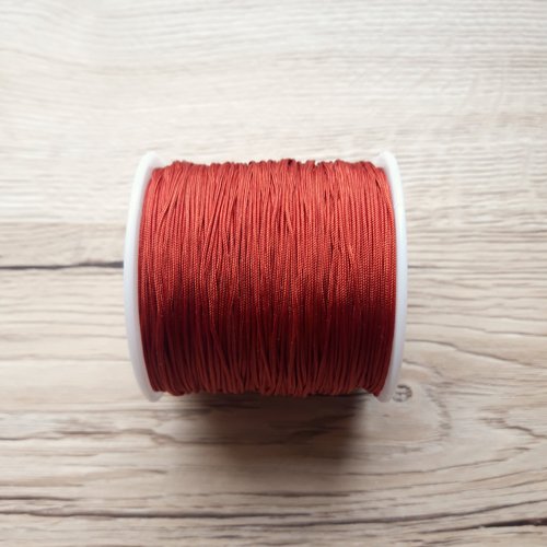Fil nylon tressé 0.8mm rouge feu
