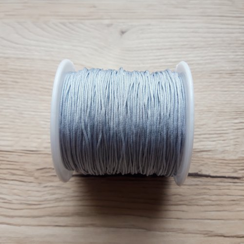 Fil nylon tressé 0.8mm gris argent