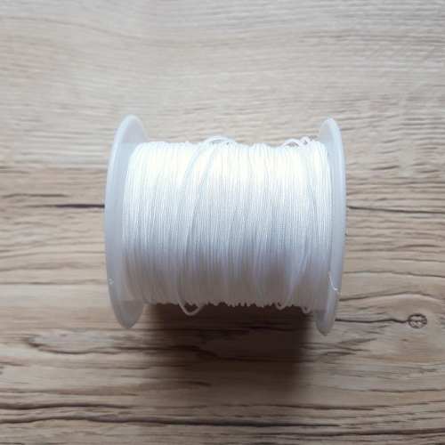 Fil nylon tressé 0.8mm blanc