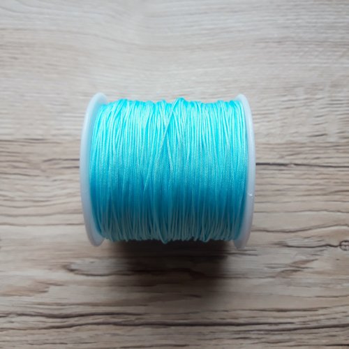 Fil nylon tressé 0.8mm bleu turquoise