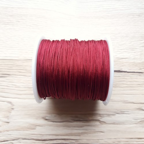 Fil nylon tressé 0.8mm rouge vin