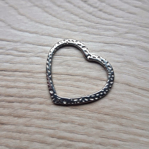 Breloque cœur en acier inoxydable 22x24mm