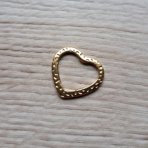 Breloque cœur en acier inoxydable doré 16x18mm