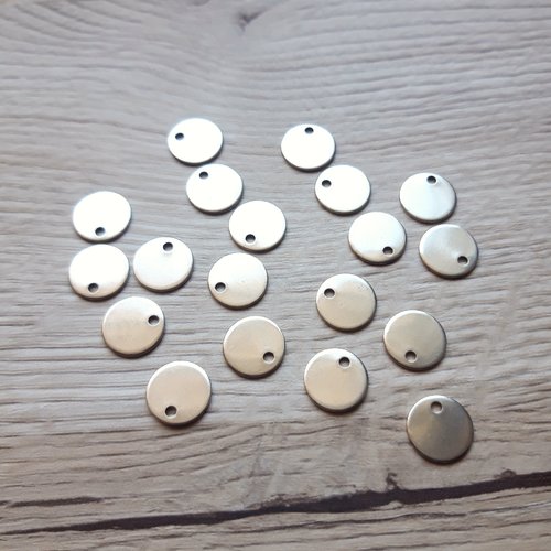 Pendentif médaille 10mm en acier inoxydable