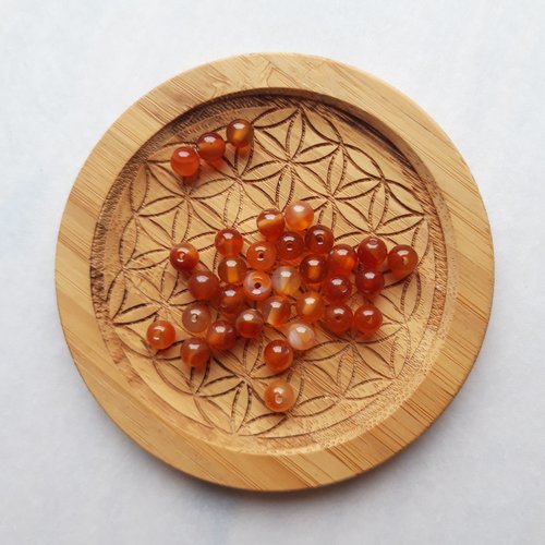 Perles naturelles cornaline, perles rondes 4/6/8 mm