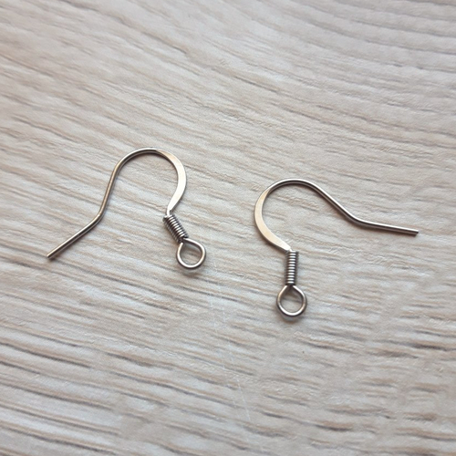 Crochets d'oreilles 17mm avec anneau ouvert en acier inoxydable x2
