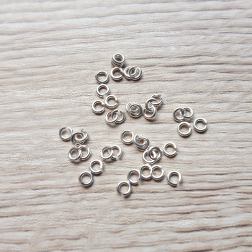 Anneaux ouverts 2,9mm fil 0,7mm en argent 925/1000