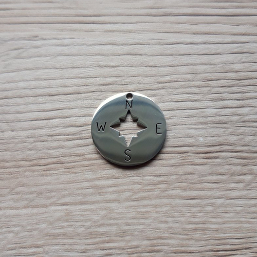 Pendentif boussole rose des vents en acier inoxydable, pendentif étoile du nord